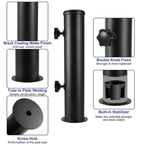 Lalafancy PVC sleeves adapt to 32mm, 38mm, and 48mm poles for a snug fit.