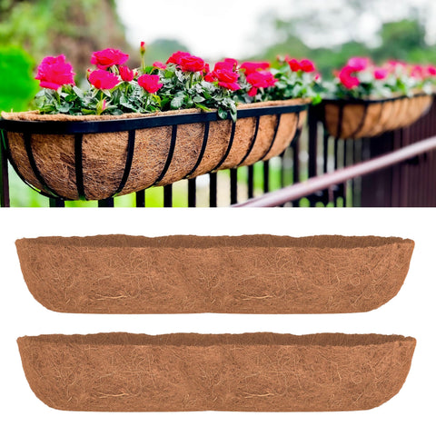 LaLaGreen 36in half-rounded coco liner in a hanging basket for drainage