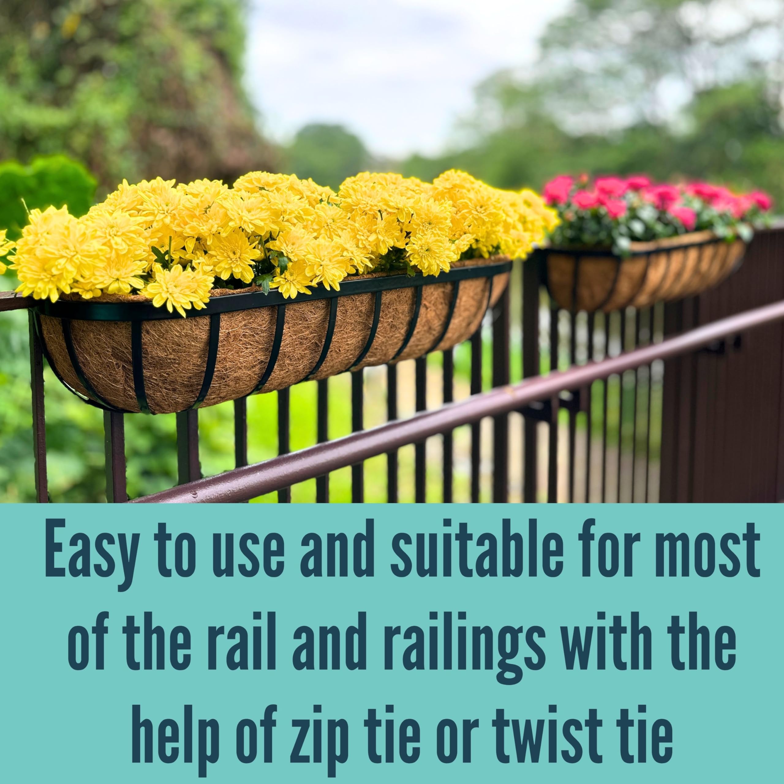 LáLáGreen long balcony railing planters add rustic farmhouse charm