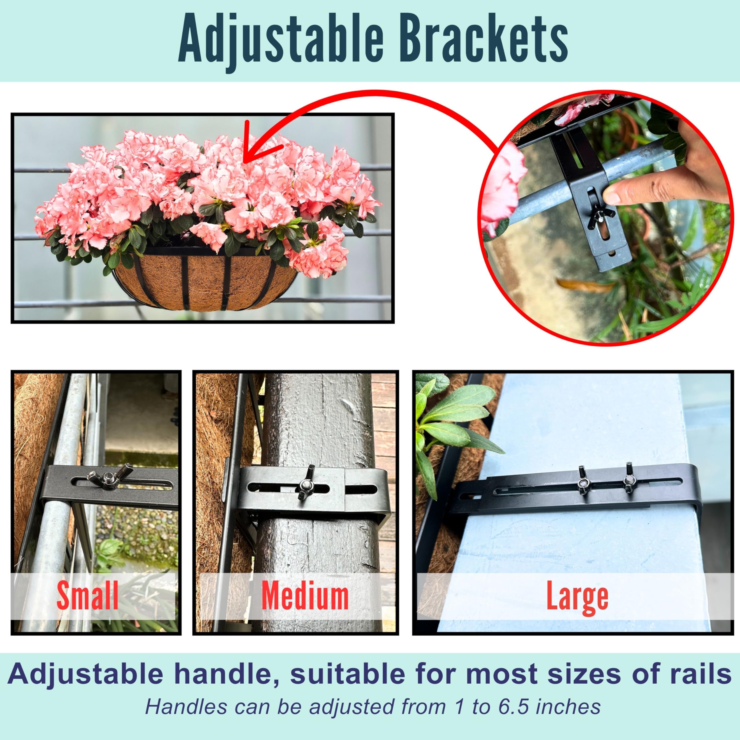 LaLaGreen black metal planter rail highlights rust-resistant durability for outdoor use