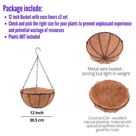 LaLaGreen coco liner basket prevents rust while showcasing real or artificial plants.