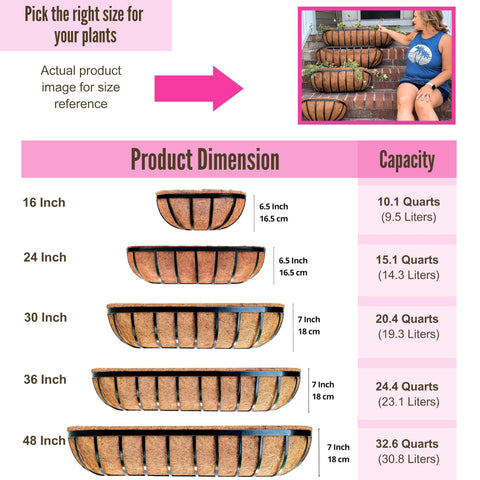 LaLaGreen coco liner inside planter promotes water retention and root airflow