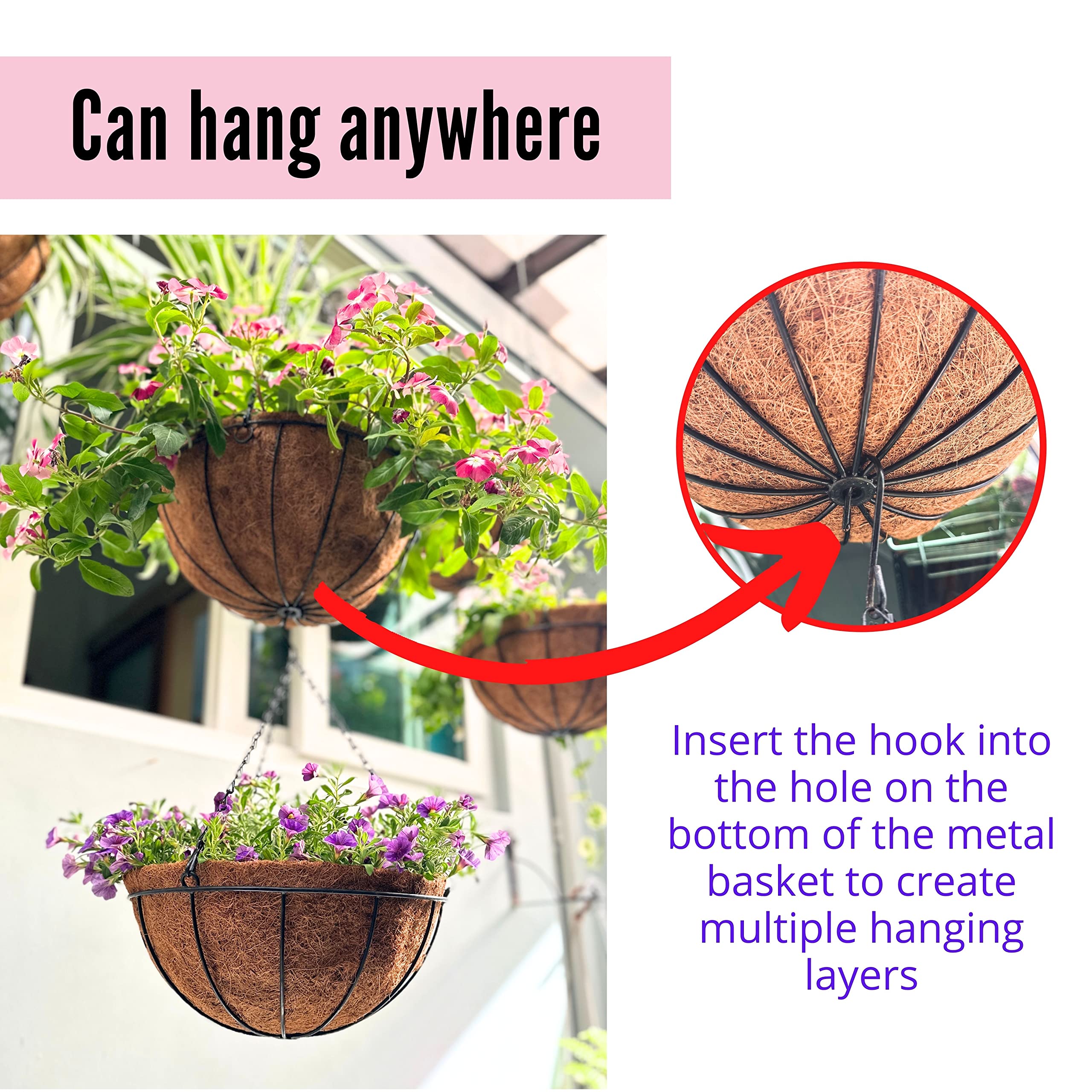 LaLaGreen hanging chain and hook included for quick installation