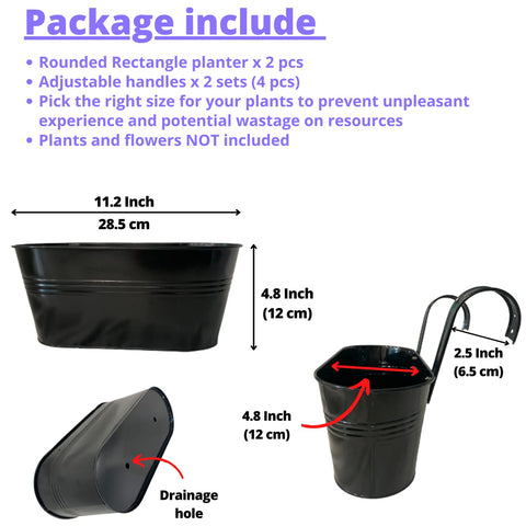 LaLaGreen planter with detachable handles for flexible hanging options.