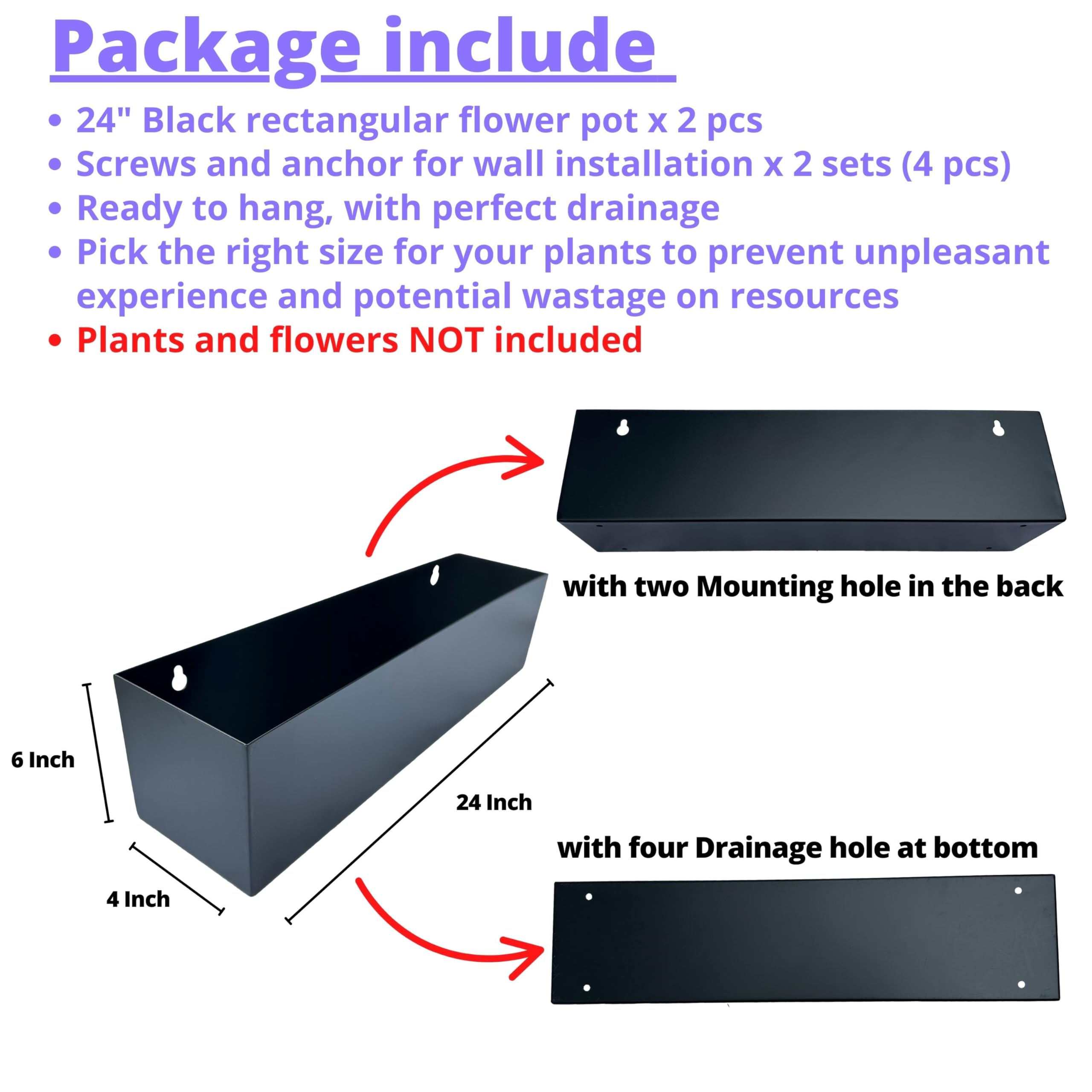 LaLaGreen rectangular metal planter holds succulents with durable carbon steel build