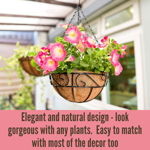 LáLÁGreen rustic farmhouse garden basket adds charm to garden, balcony, or deck.