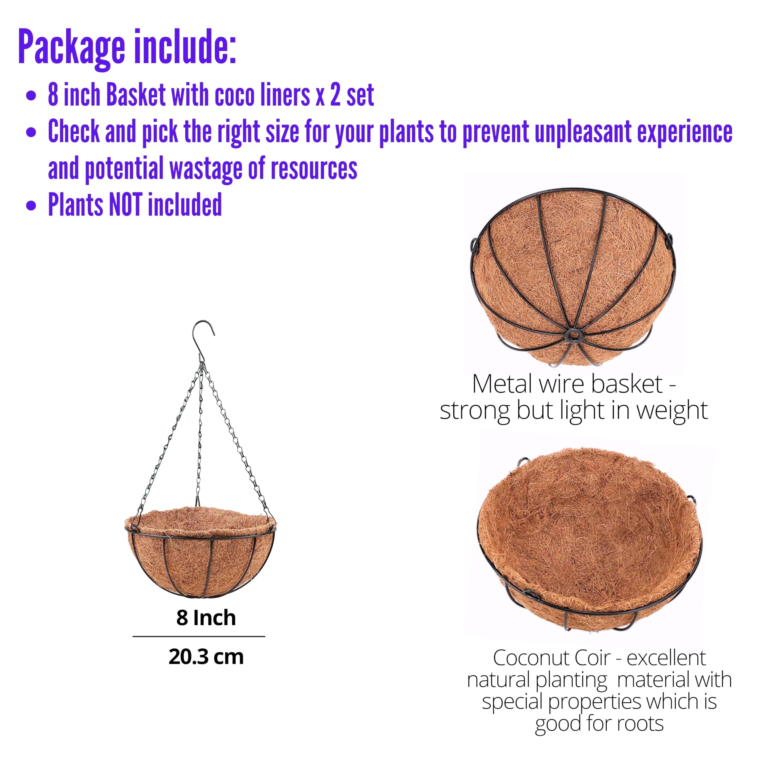 LaLaGreen two-pack hanging baskets ideal for space-saving seasonal planting