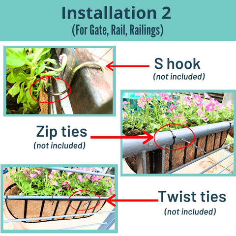 LáLáGreen rail planter mounted on a railing without brackets