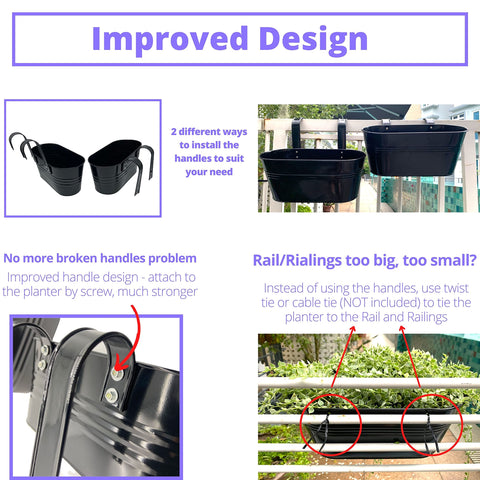 LáLáGreen wall-mount rail planter demonstrates back mounting holes for vertical garden.