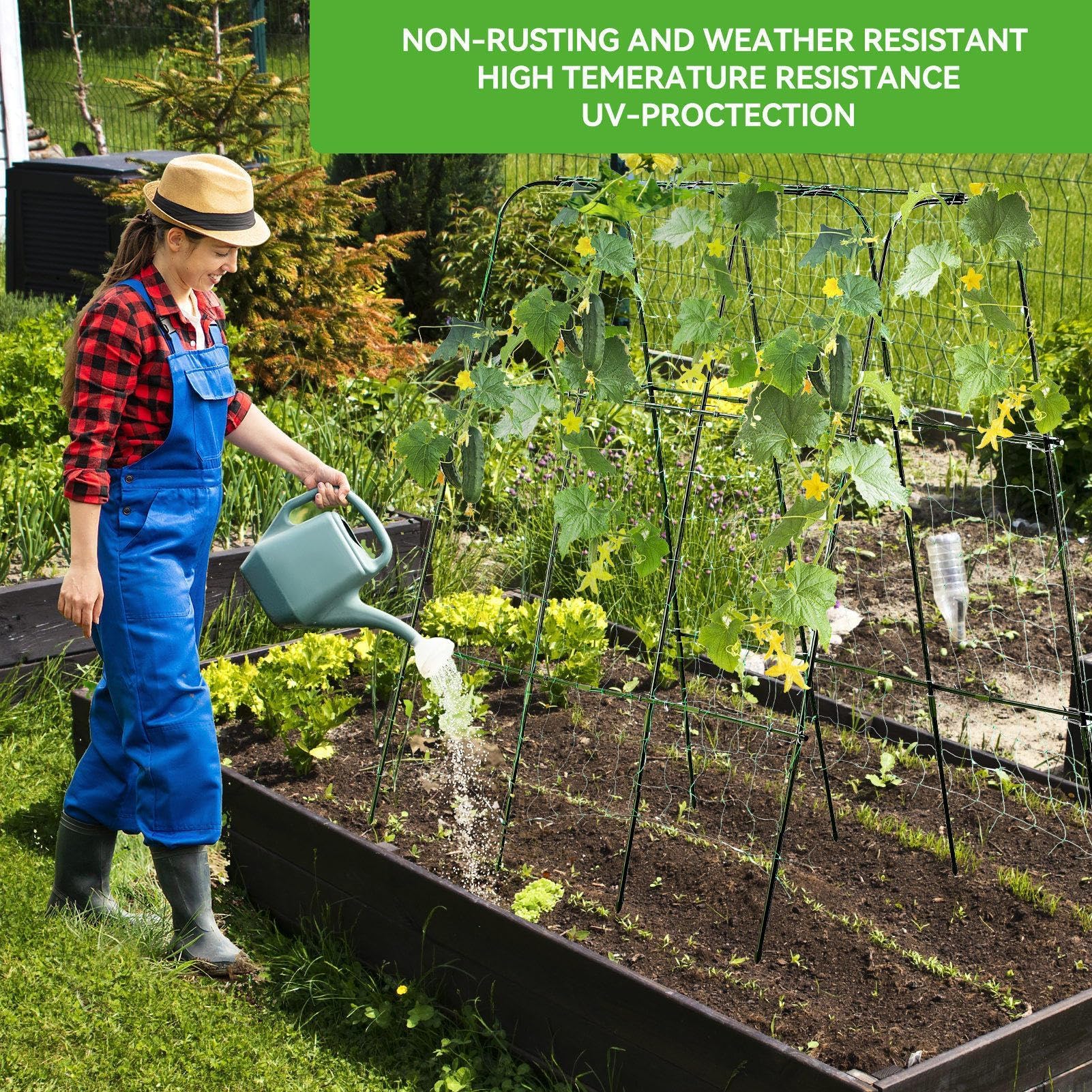 Lalahoni adjustable-width 37 to 51 inches arch fits raised beds.
