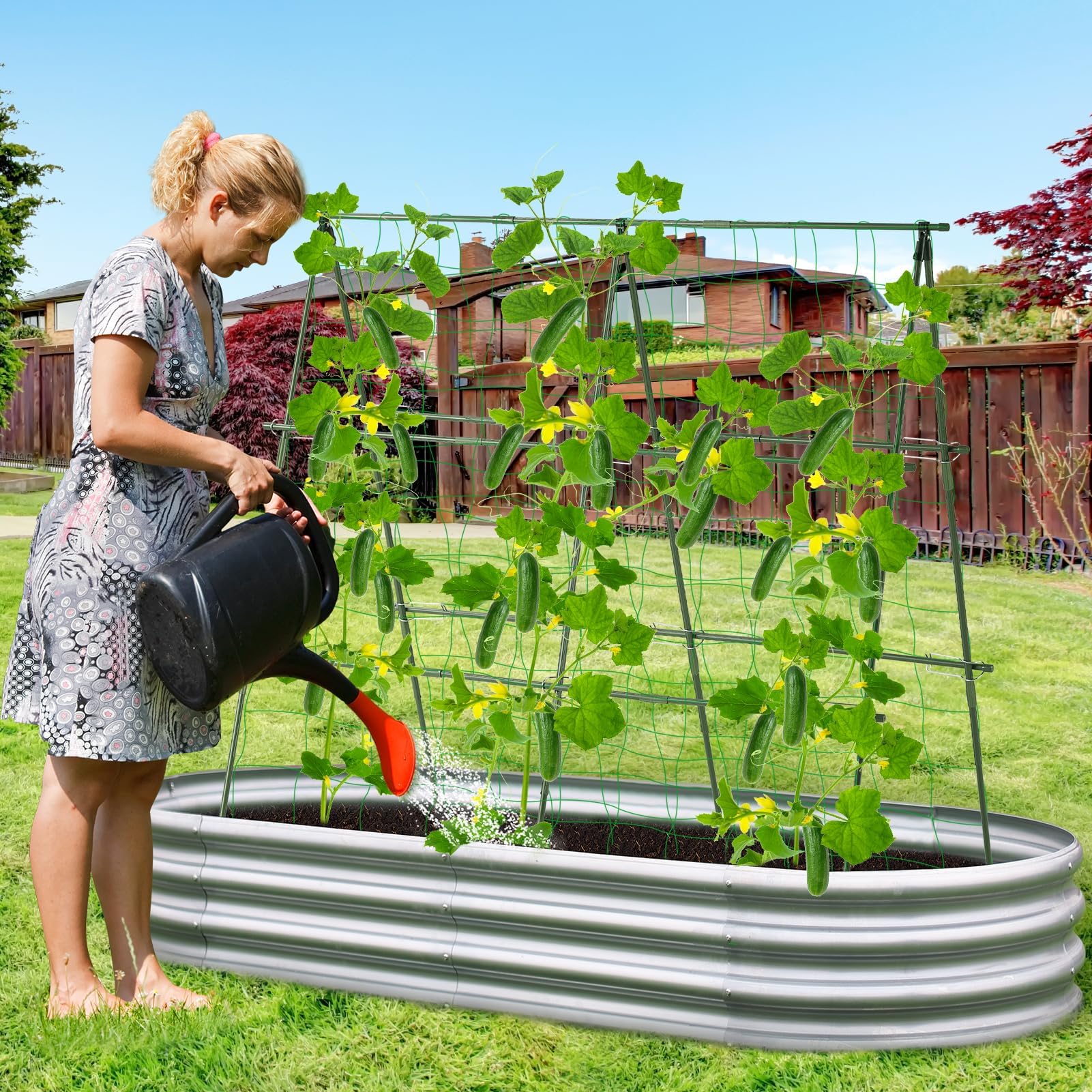 Lalahoni trellis close-up anti-slip texture on coated pipes