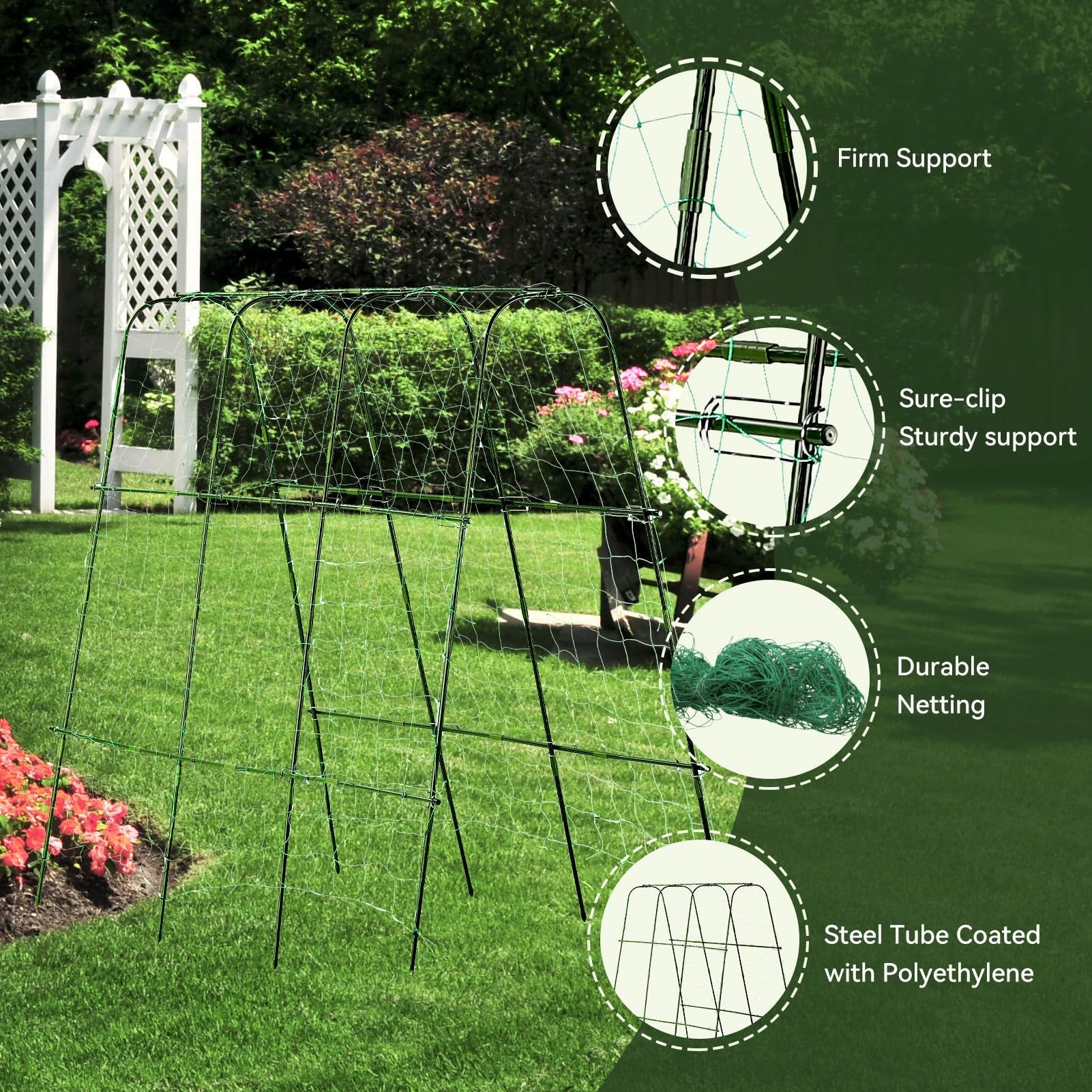 Lalahoni durable plastic-coated steel withstands outdoor conditions.