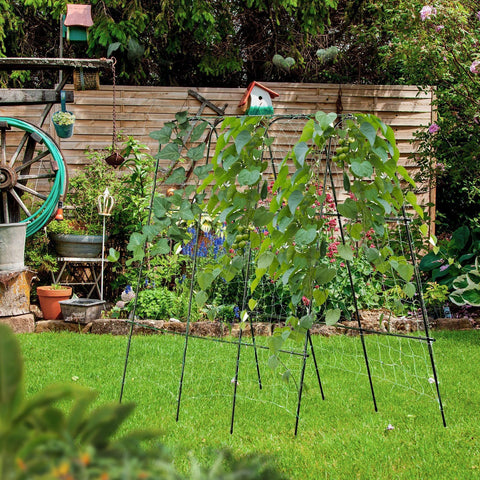 Lalahoni lightweight arch trellis adds garden structure and support.