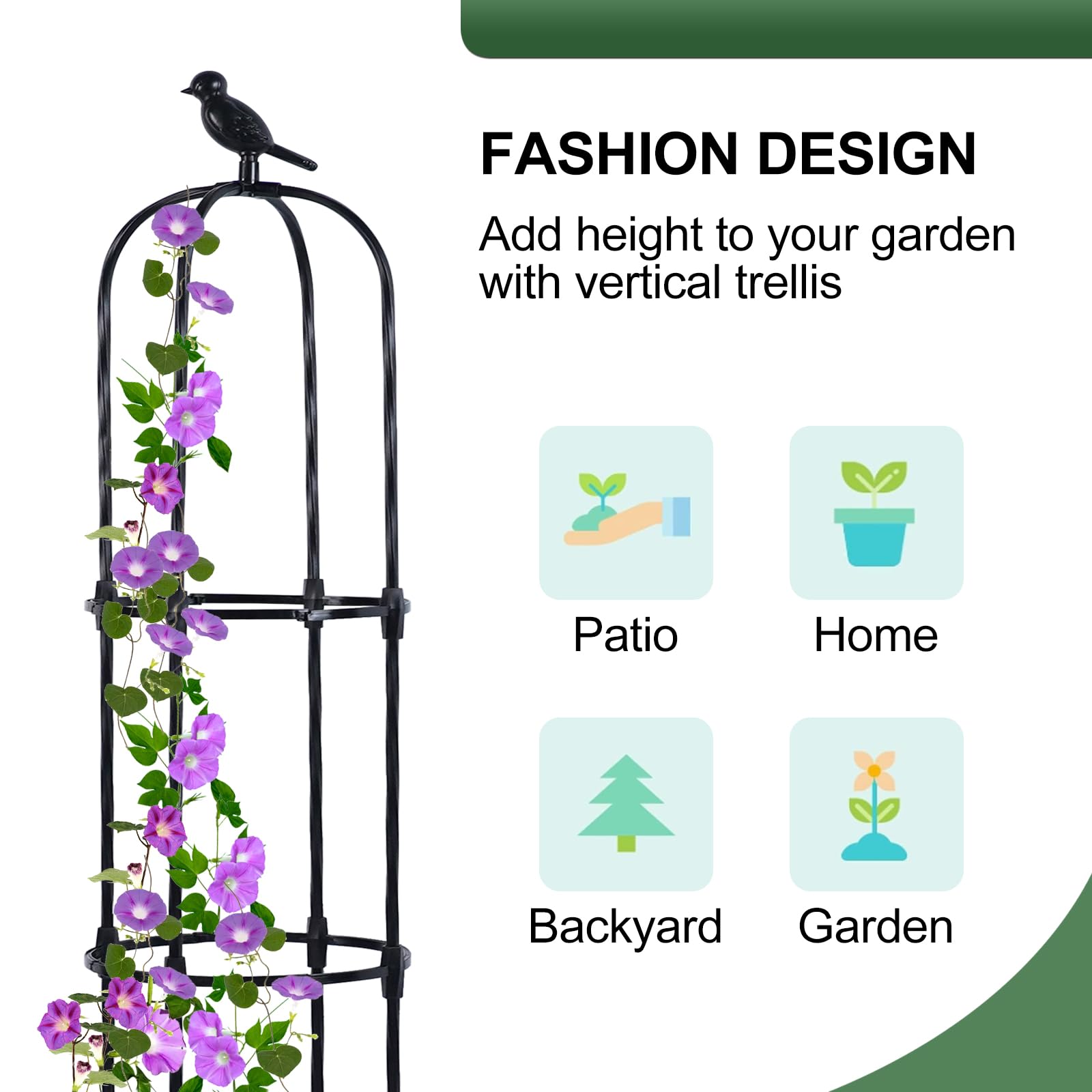 Lalahoni round rose trellis fits compact planters for vertical growth.