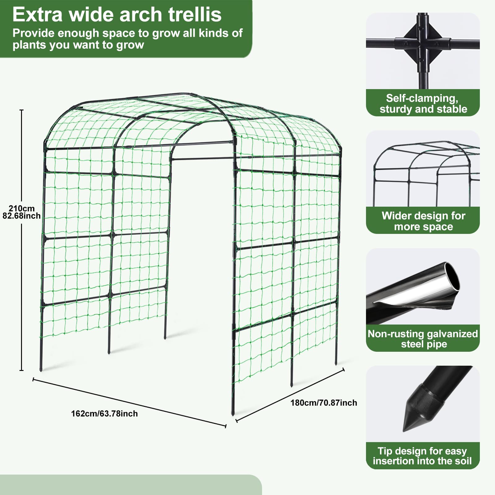 Lalahoni vertical gardening arch maximizes space for flowers and produce.