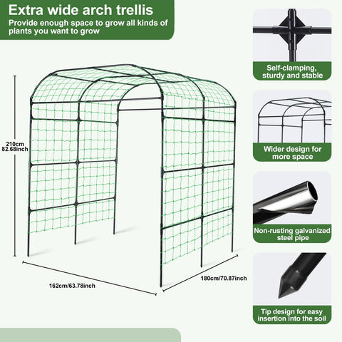 Lalahoni vertical gardening arch maximizes space for flowers and produce.