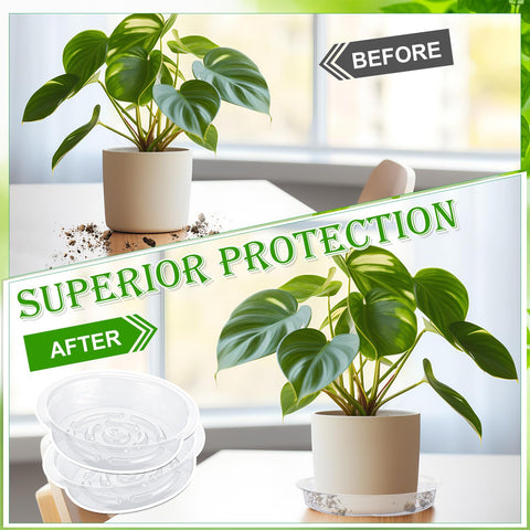 Lallisa indoor-outdoor saucer protects surfaces by catching water.