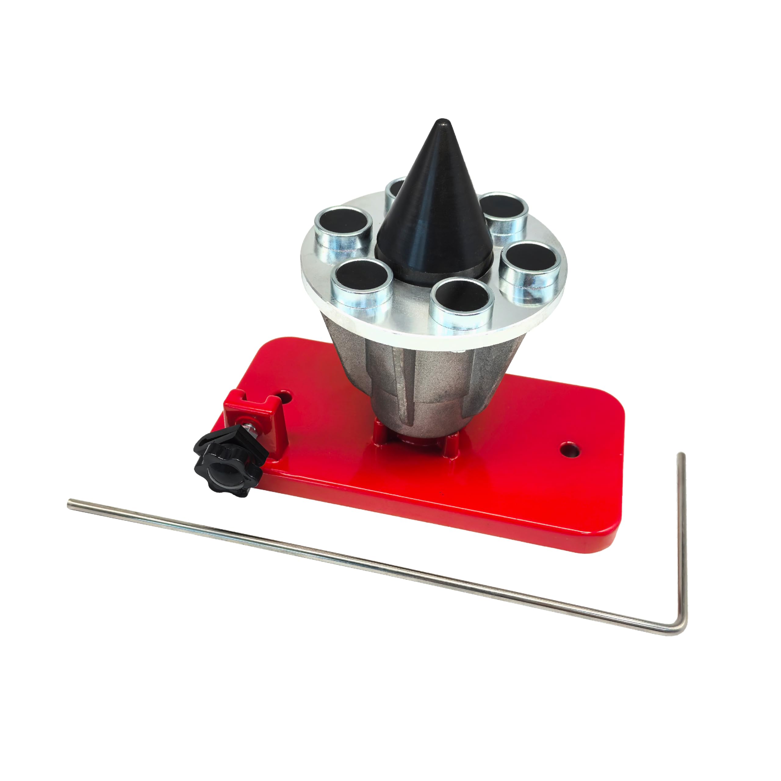 LAMBIS blade balancer mounted on magnetic wall mount for organized workshop.