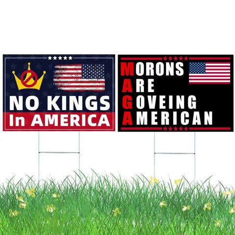 LAMILAMI 2-pack yard signs with stake enable quick outdoor installation.