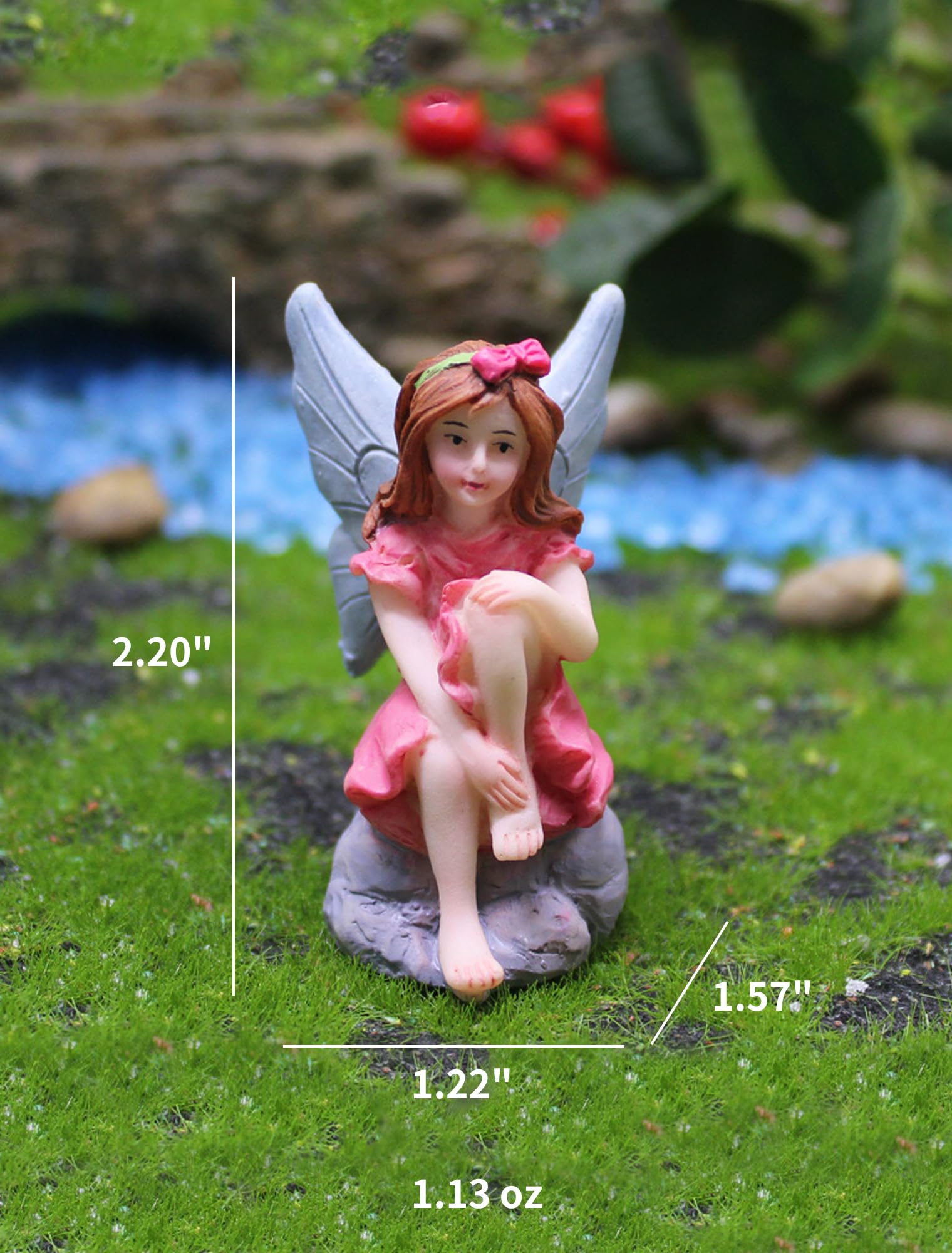 Lamnes fairy garden figurines showcase colorful details for vibrant displays.