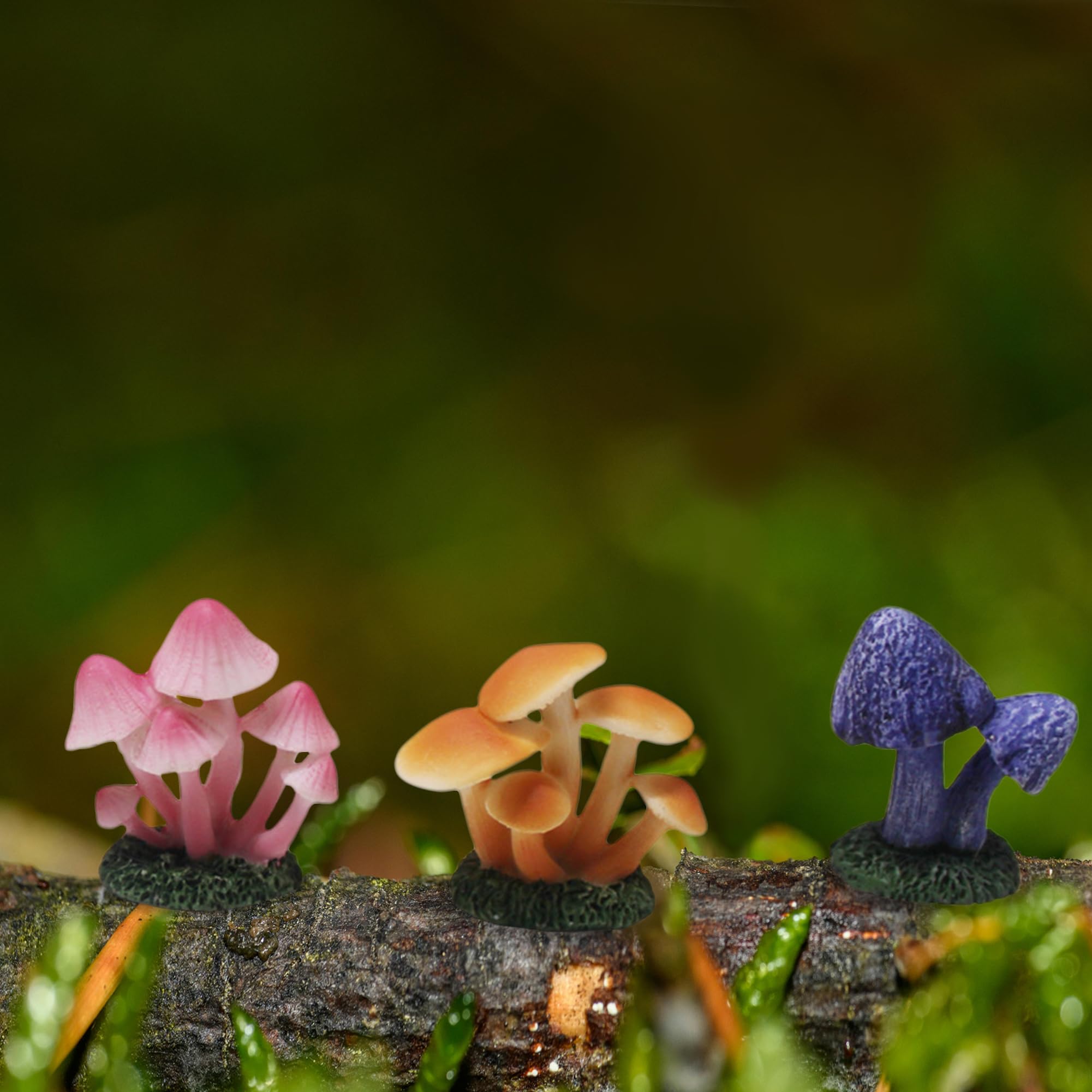 Lamnes mini mushroom figures for fairy garden setups and creative displays.