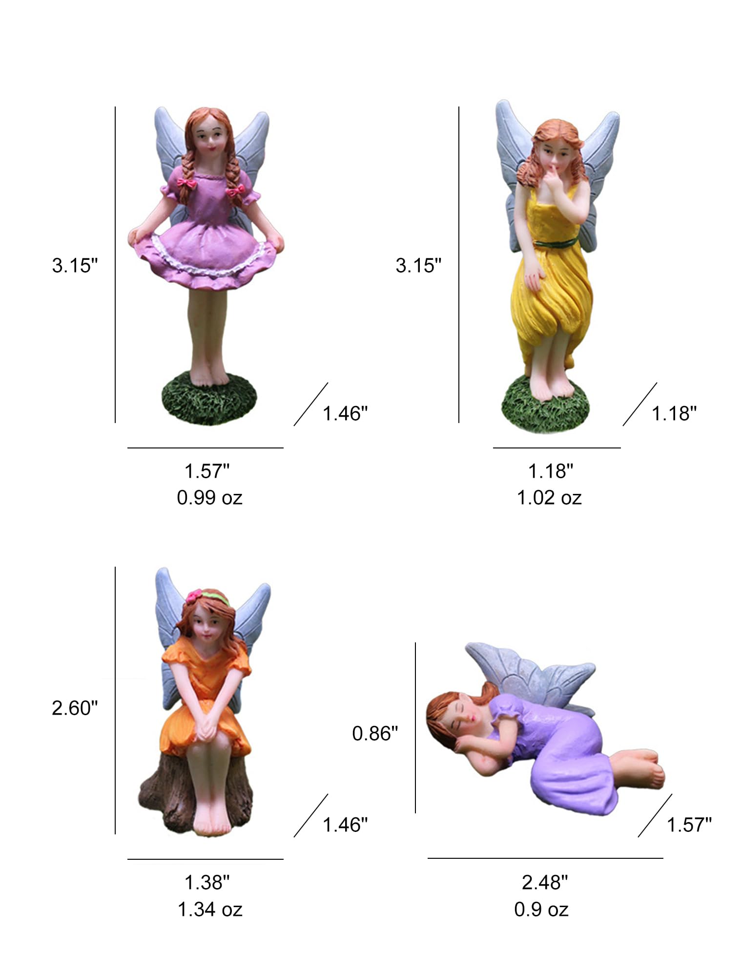 Lamnes resin fairy figurines withstand outdoor weather while remaining charming.