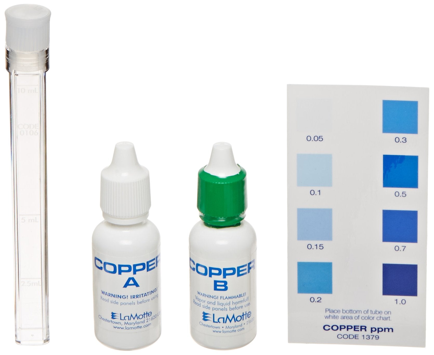 LaMotte Copper Test Kit contents ready for quick setup and accurate measurements.