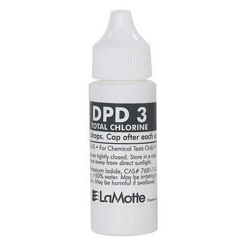 LaMotte DPD3 total chlorine reagent bottle for precise water testing.
