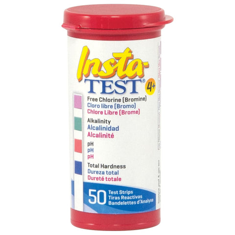 LaMotte Insta-Test 4 Plus bottle with desiccant liner protects strips from moisture.