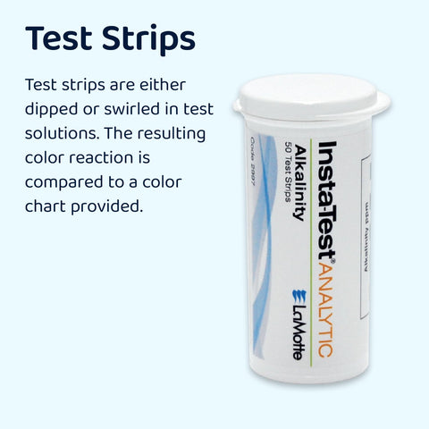 LaMotte Insta-Test 5 strip swirled for instant results on site.