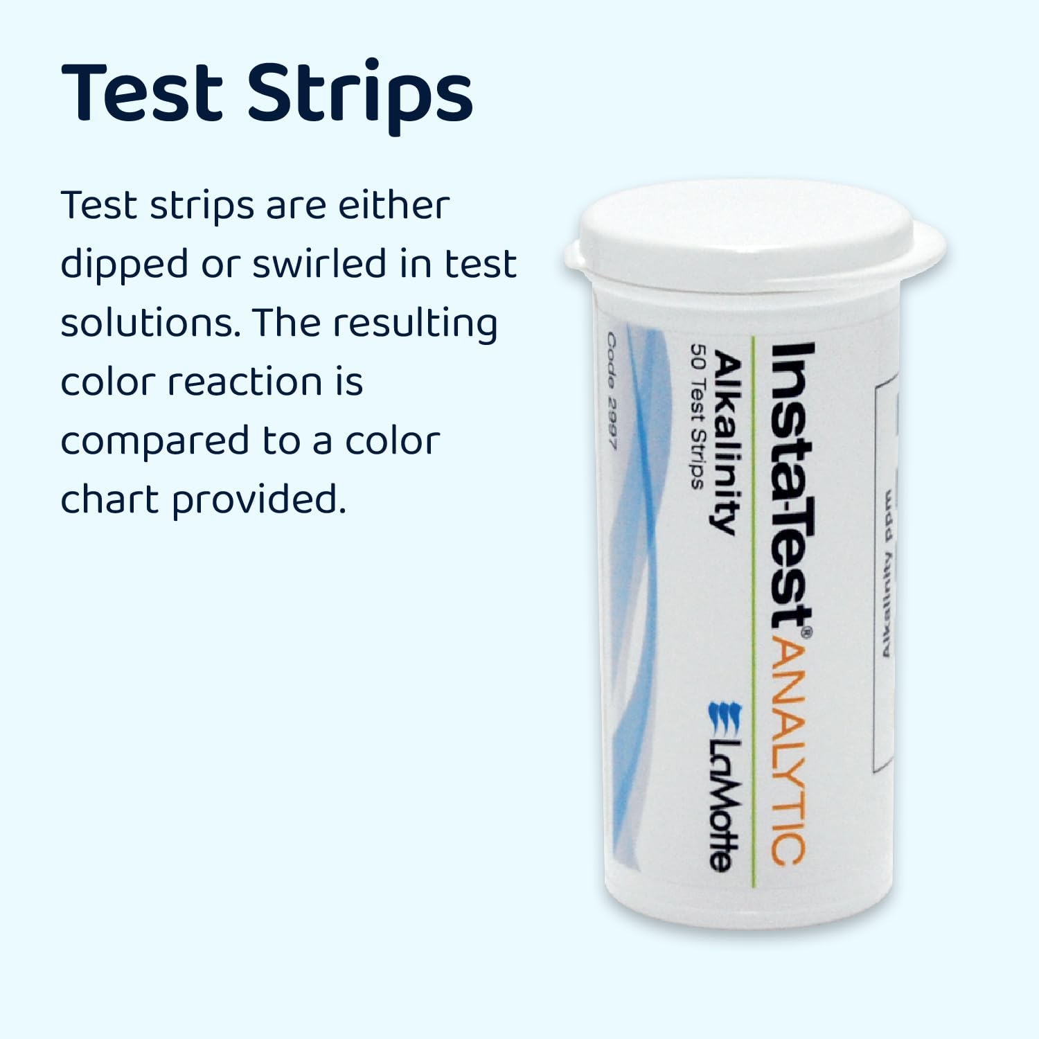 LaMotte Insta-Test PRO 600 Plus bottle with desiccant liner protects strips