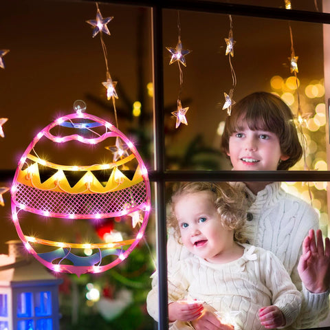 LAMPHOME 17-inch pink Easter egg lighted silhouette for indoor decor.