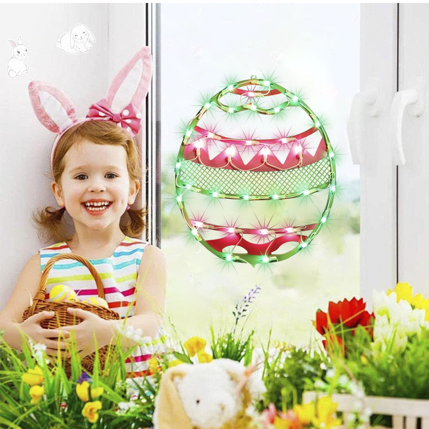 LAMPHOME 16.9 x 14.1 inch silhouette fits windows with easy hanging.