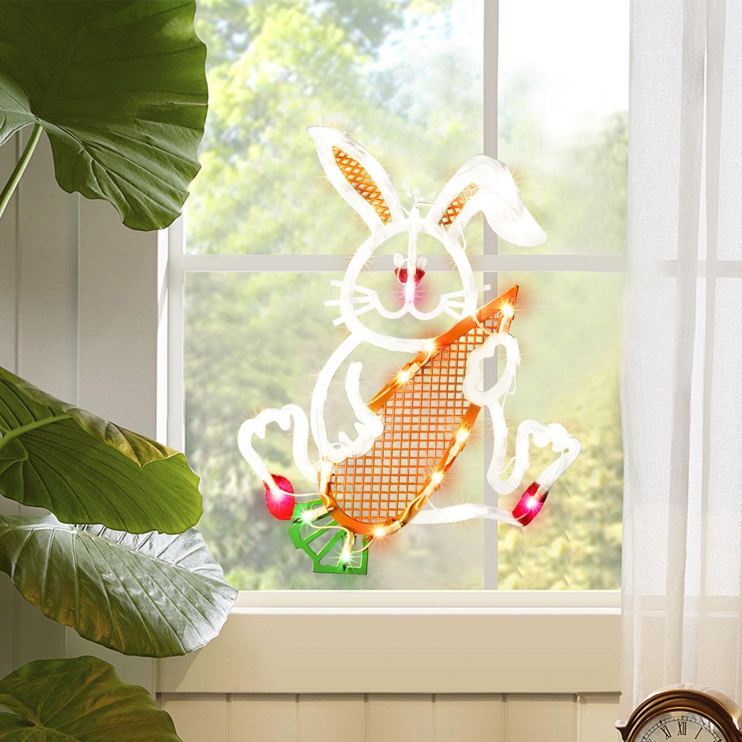 LAMPHOME includes suction cup and strings for quick, adjustable hanging.