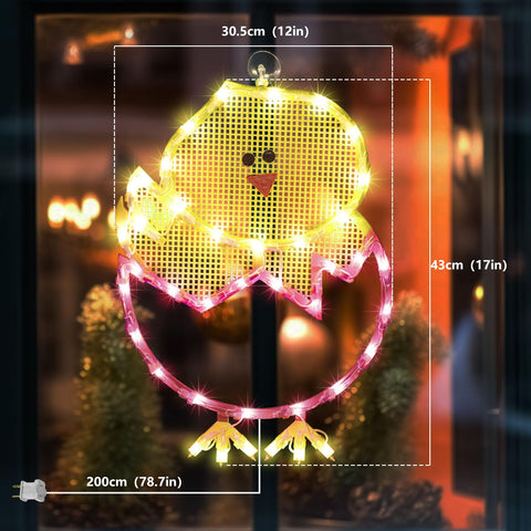 LAMPHOME egg-hatching-chick silhouette brightens windows with a warm decorative glow.