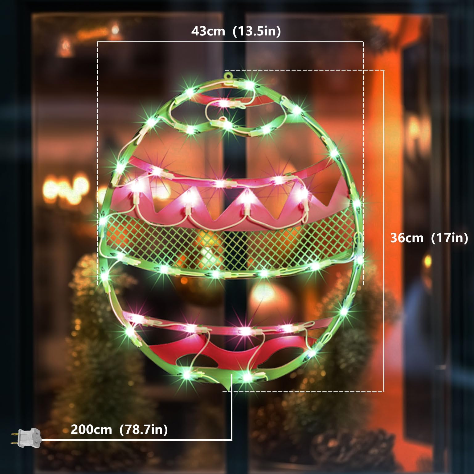 LAMPHOME 35-light Easter egg on white wire brightens indoor or outdoor windows.