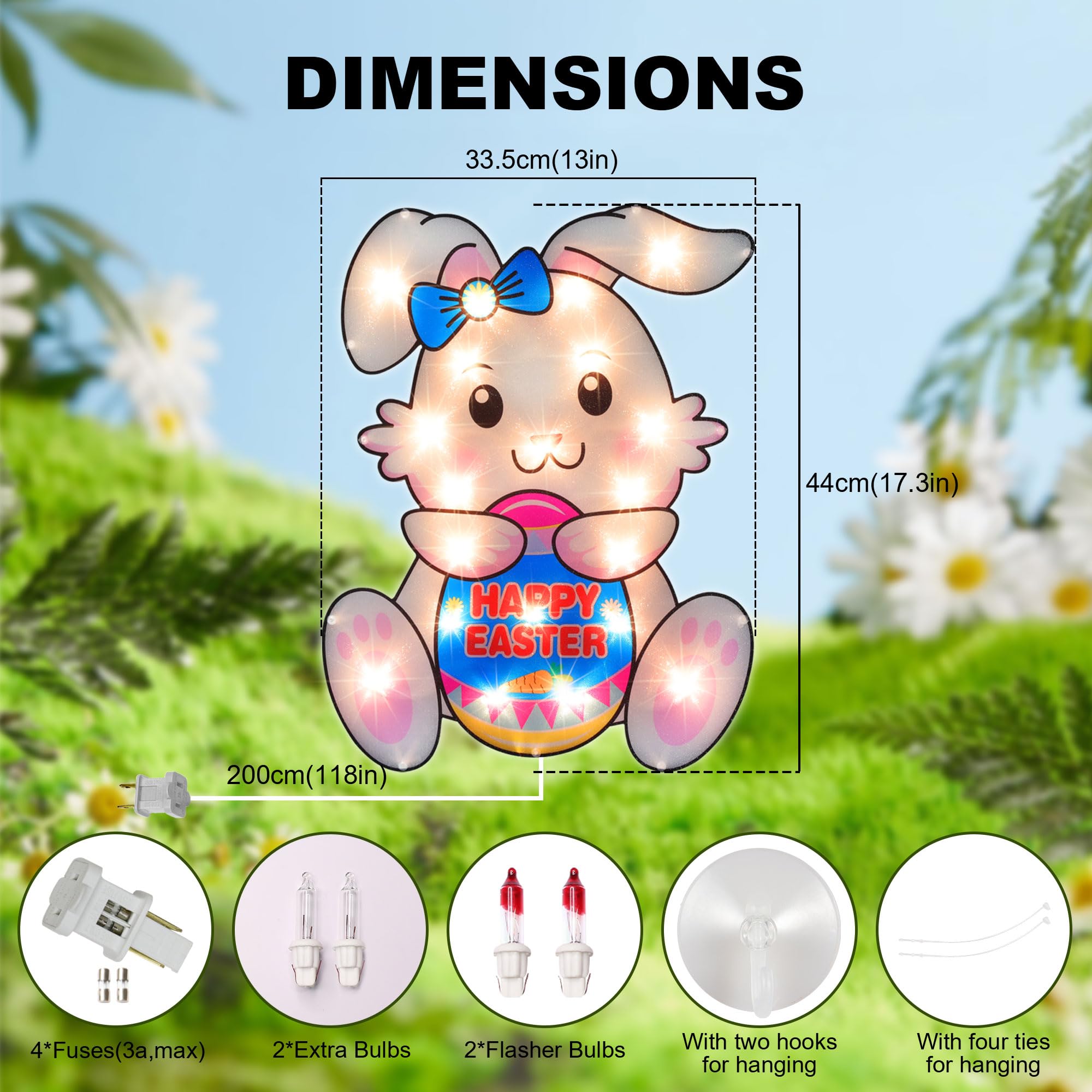 LAMPHOME weather-ready Easter decoration withstands rain, snow, and wind.