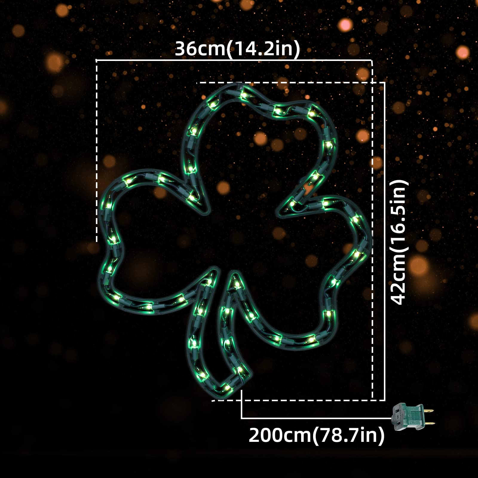 LAMPHOME shamrock window silhouette with suction cup enables quick glass mounting.