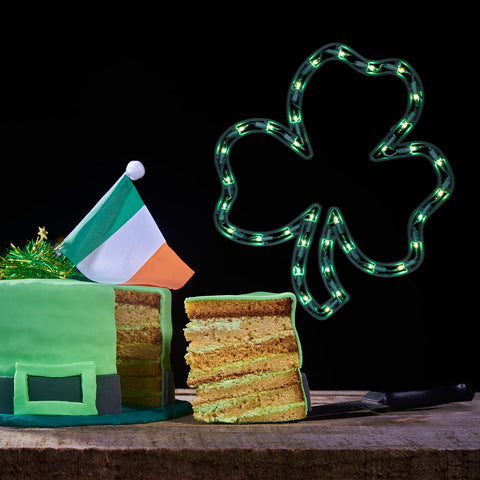 LAMPHOME green shamrock decor brightens doors, walls, and windows for celebrations.