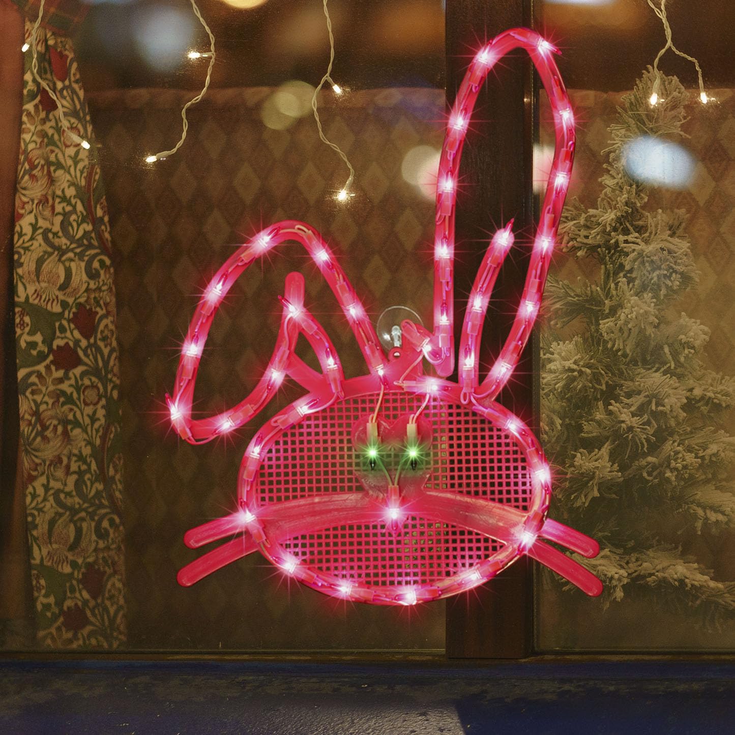 LAMPHOME bunny silhouette adds festive charm to windows