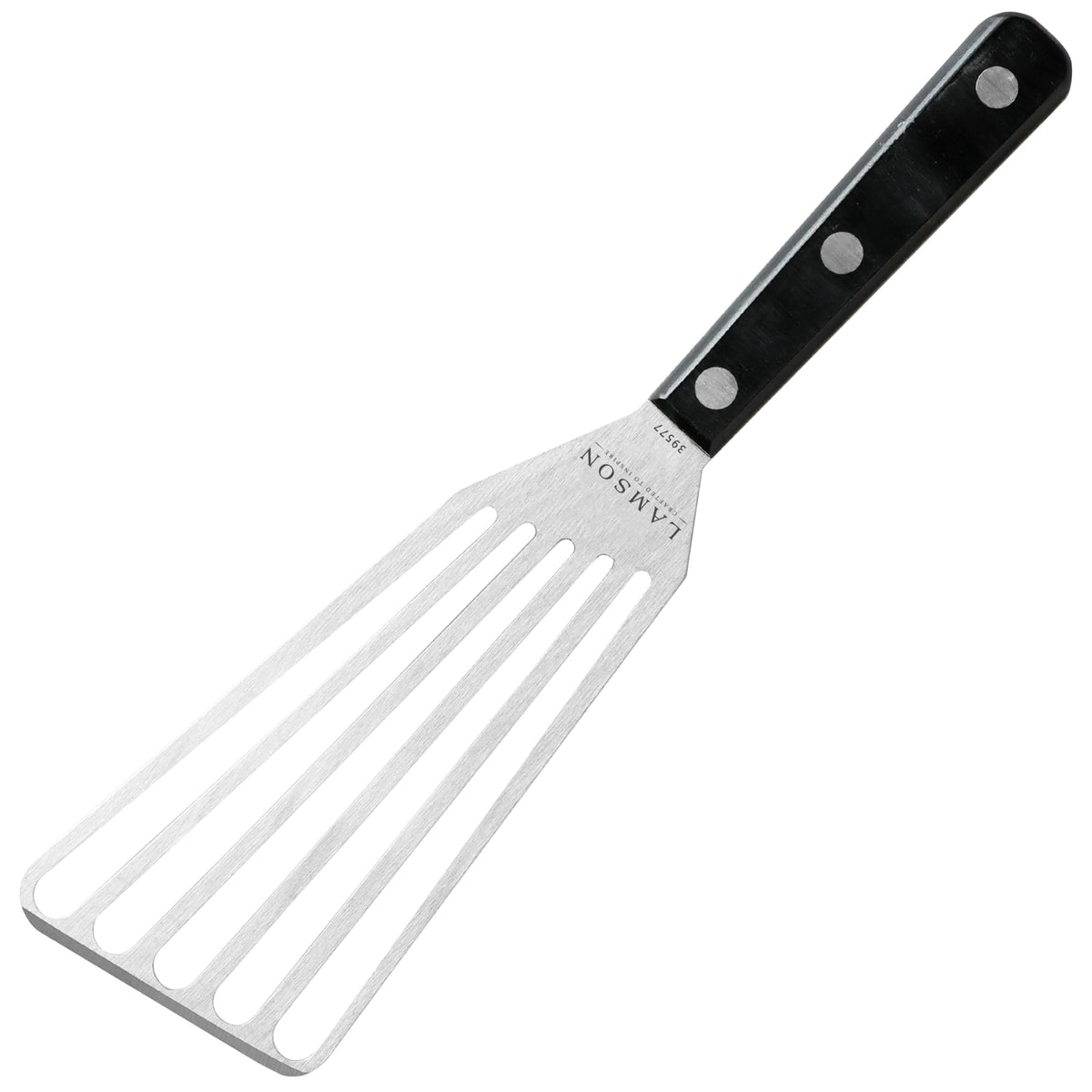 Lamson metal slotted spatula head for draining liquids while flipping fish