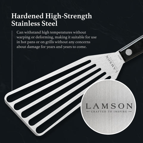 Lamson walnut-handle spatula provides balanced, heat-resistant grip