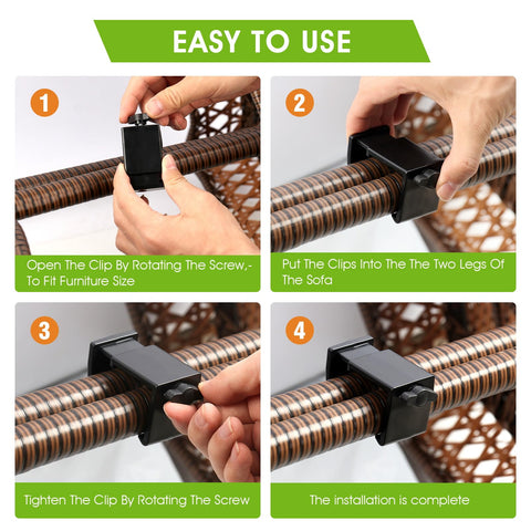 LAMTOP clips prevent sofa movement on breezy days while outdoors