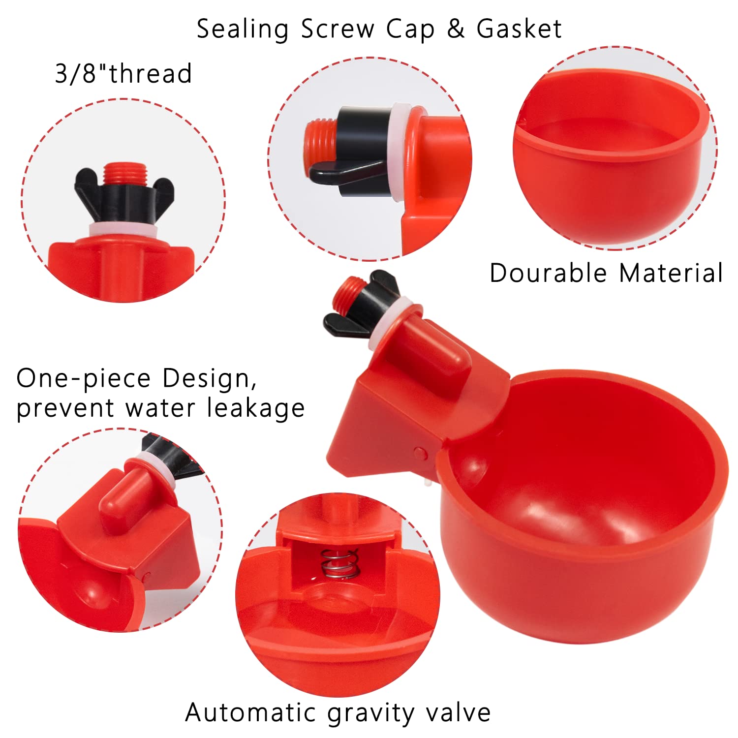 LANARP water cups in coop setup demonstrating easy assembly