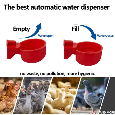 LANARP float-style gravity water system maintains water level for poultry