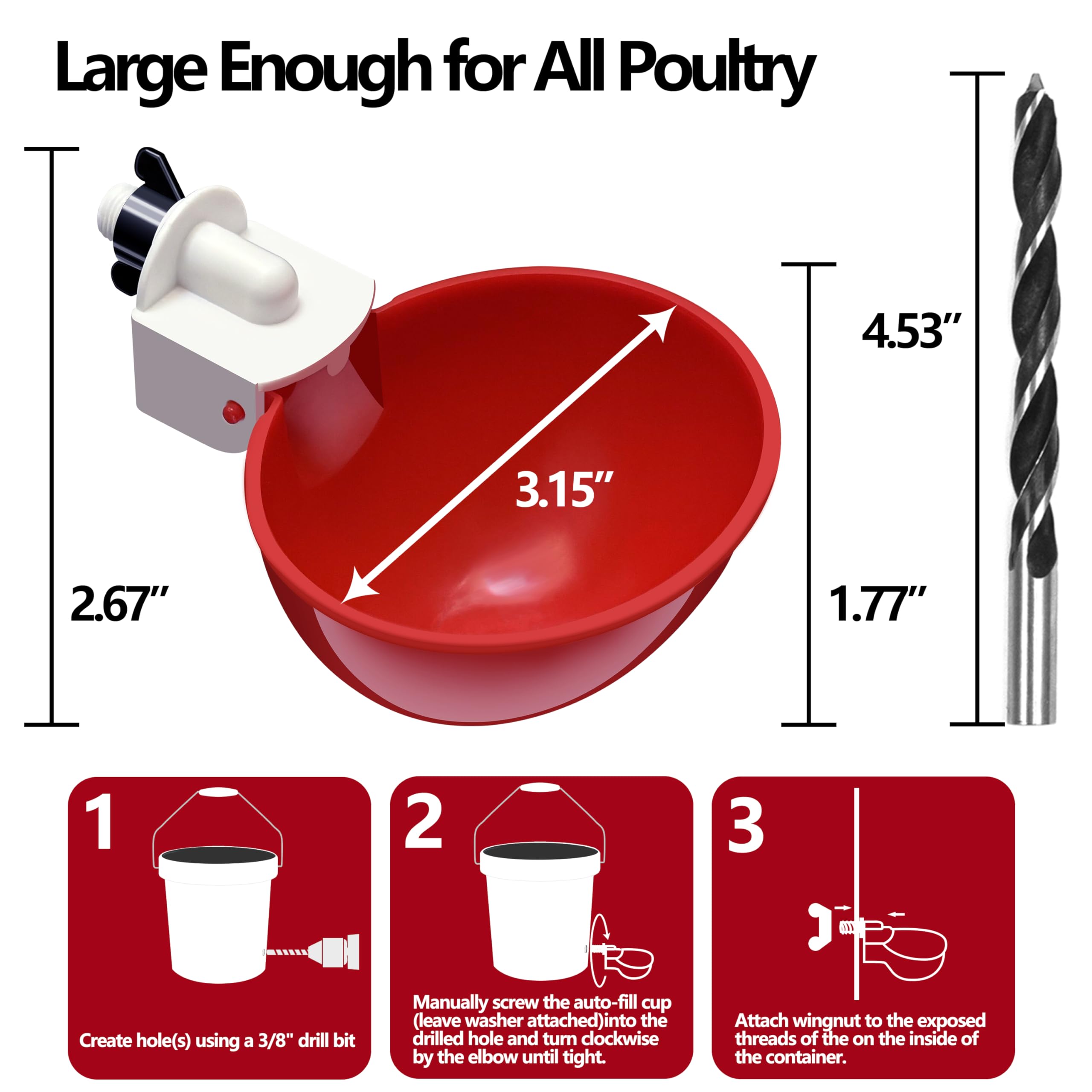 LANARP tee fittings for poultry waterer streamline quick and secure installation in coops.