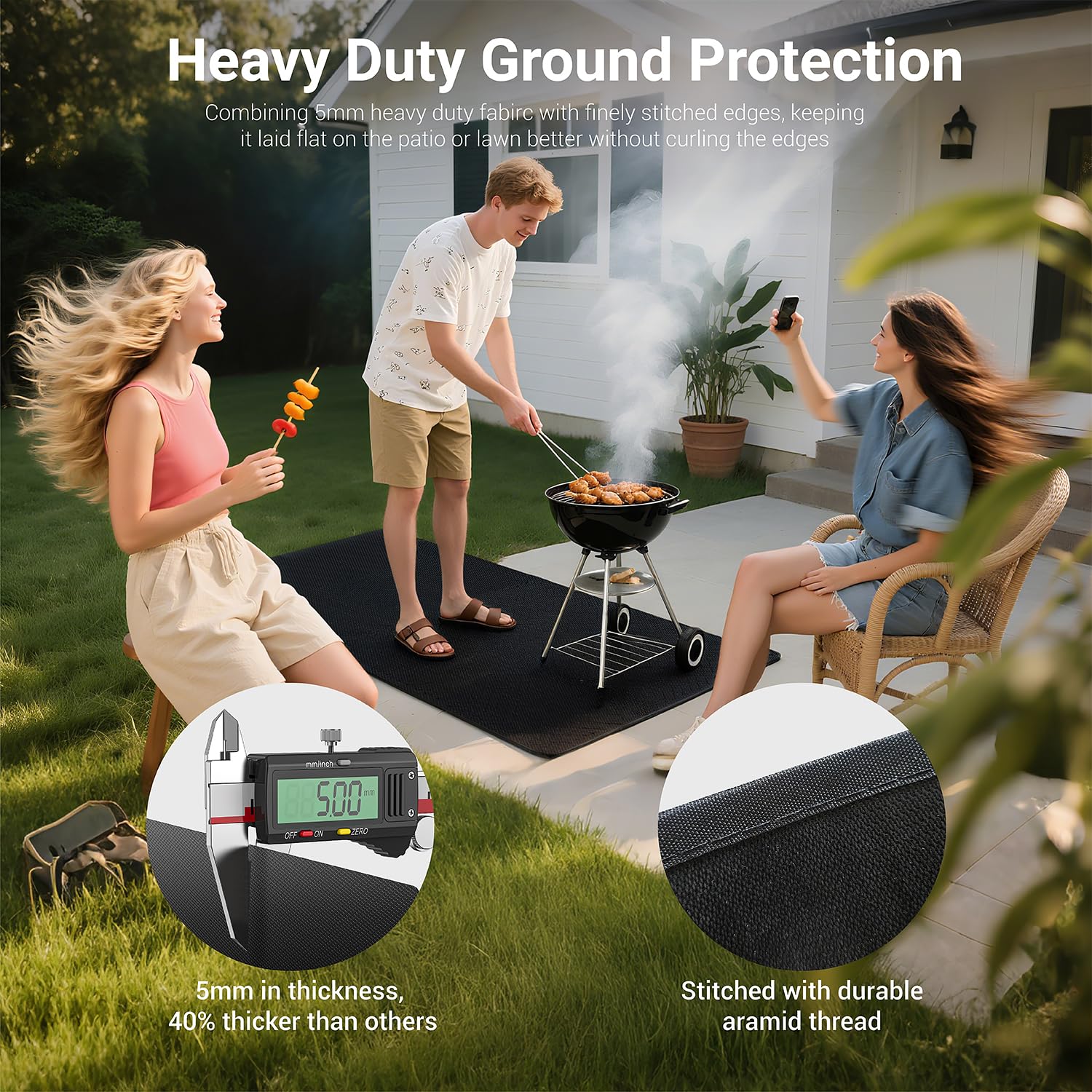 Lancryen fireproof waterproof oilproof surface on a mat catching grease and water.