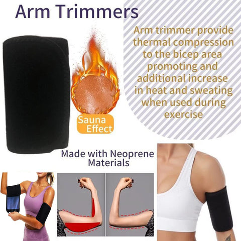 Lancsdom Arm Trimmers front view worn during cardio.