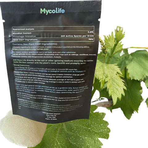 Land Agronomics MycoLife crop-yields emphasizes larger flowers and denser canopies.