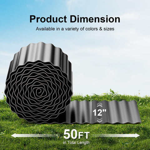 Land Guard 12x50 garden edging roll provides long-lasting lawn and flower bed borders.